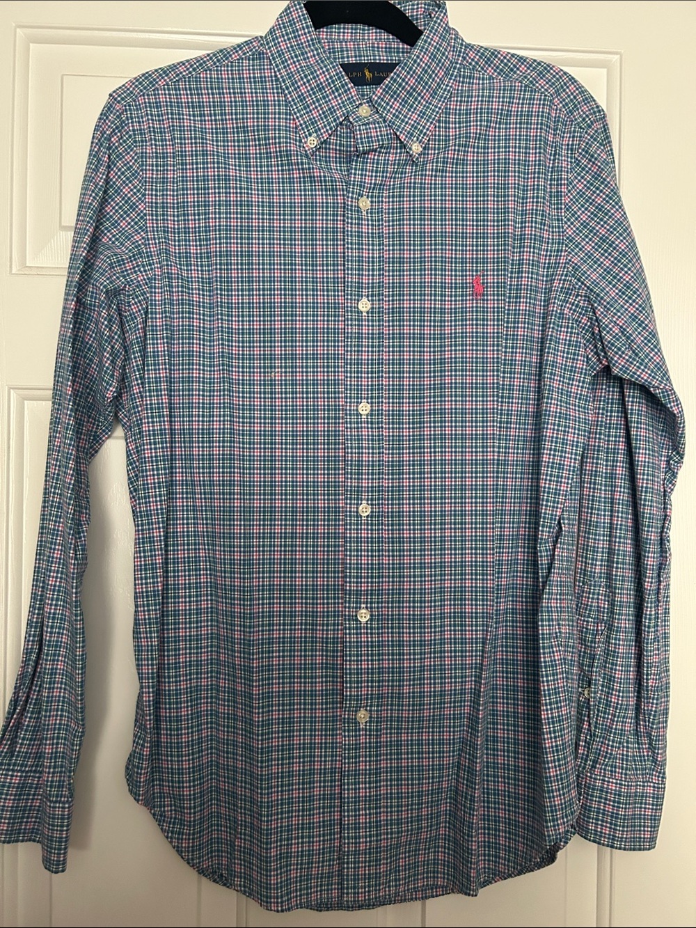 Polo by Ralph Lauren Green & Pink Plaid Button-Down Shirt